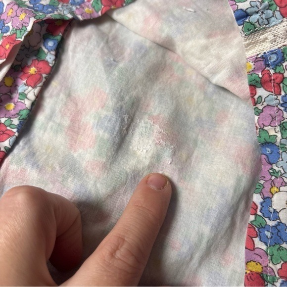 Baby Boden Floral Print Short Sleeve Button Back Top 0-3 Months, Boho, Natural - Picture 6 of 10